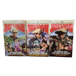 Jake Logan Paperback Books Lot 3 Slocum WidowMaker Lady Black Blue Adult Western